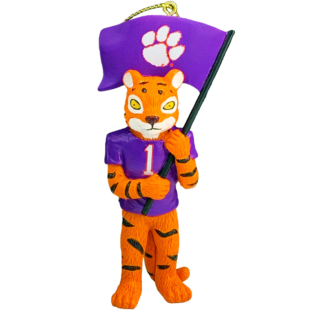 Clemson Mascot with Flag Ornament