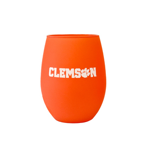 Clemson Matte Stemless Wine Glass - ORANGE