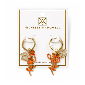 Clemson Michelle McDowell Tigers Dangle Earrings