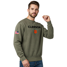 Clemson Military Crewneck - OLIVE