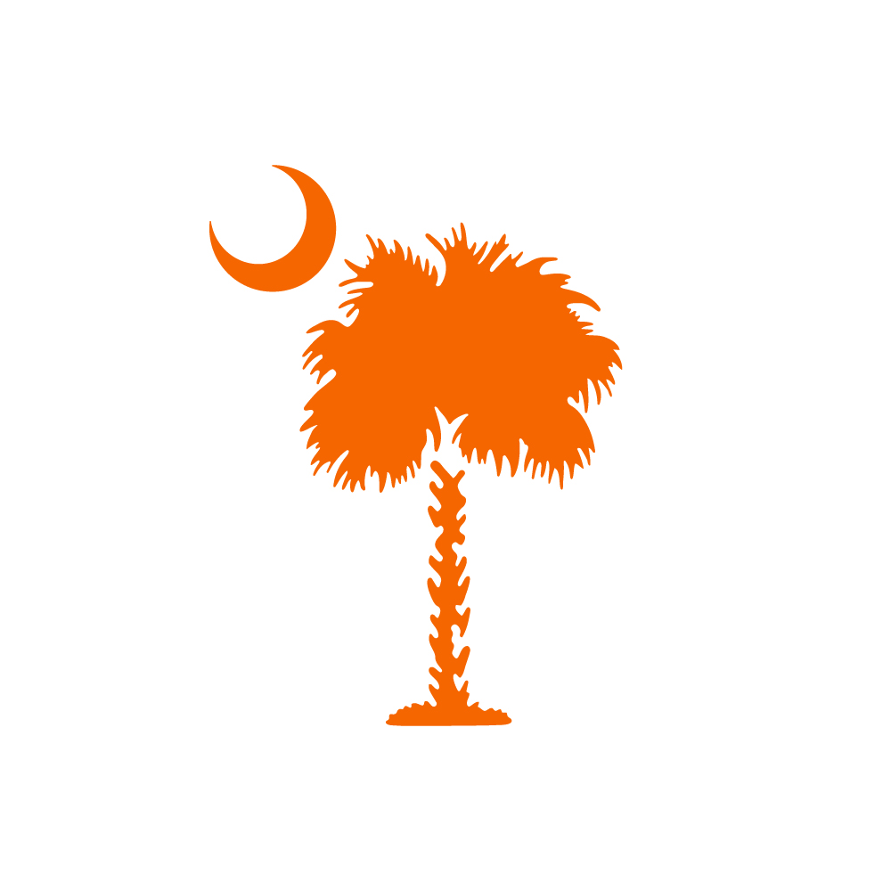 Clemson Mini Palmetto Tree Decal - ORANGE