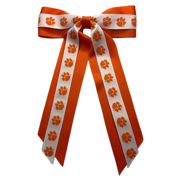 Clemson Mini Two-Tone Cheer Bow