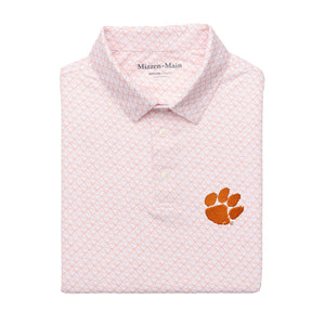 Clemson Mizzen & Main State Outline Orange Paw Polo