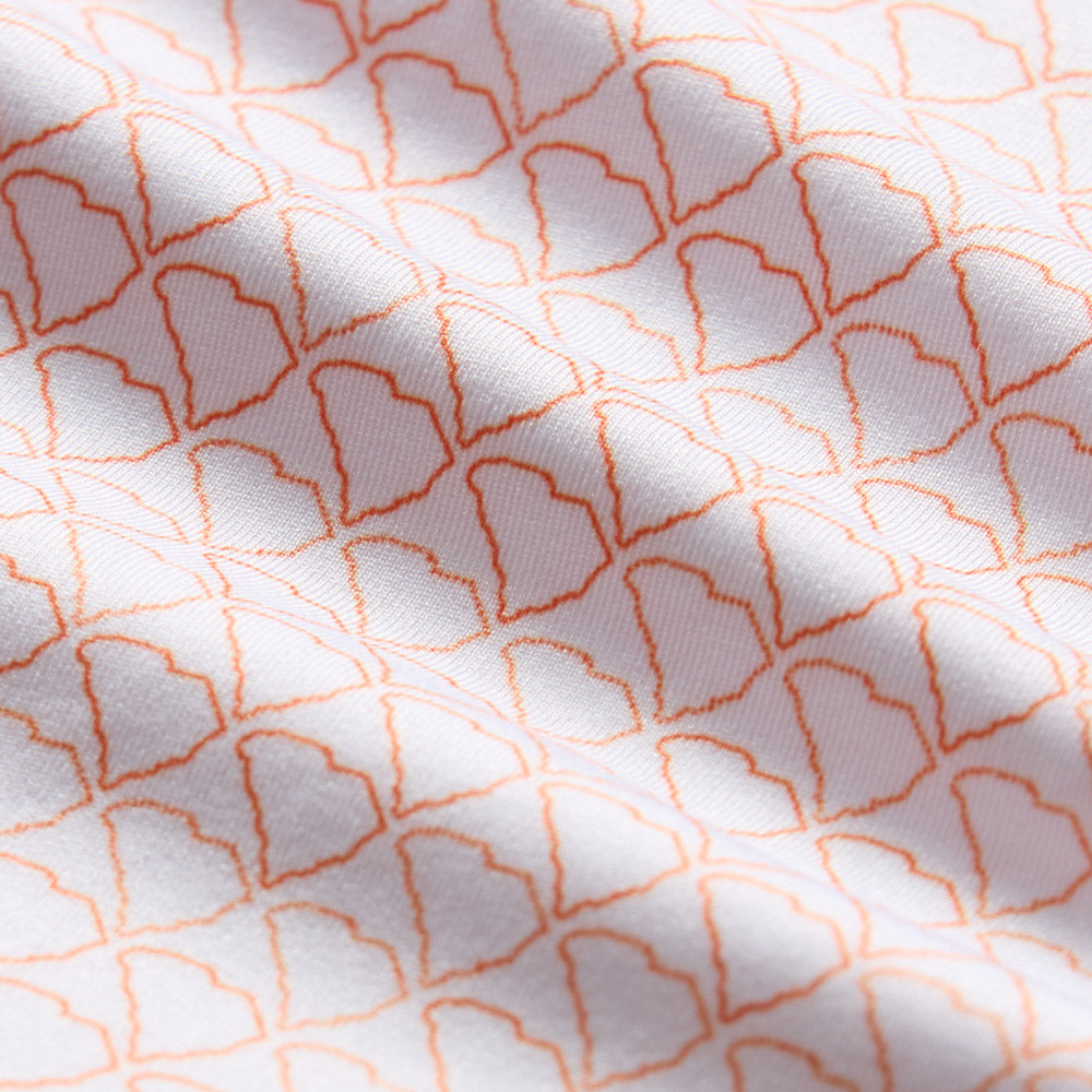 Clemson Mizzen & Main State Outline Orange Paw Polo