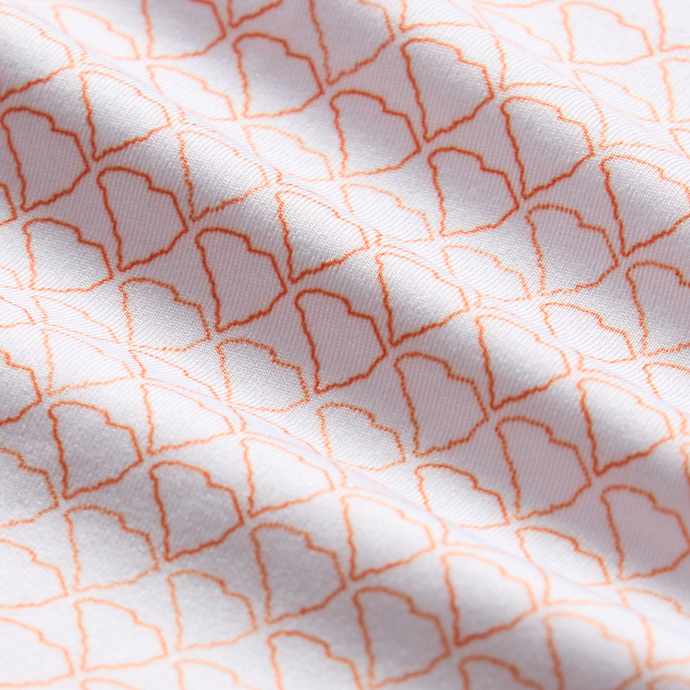 Clemson Mizzen & Main State Outline Orange Paw Polo