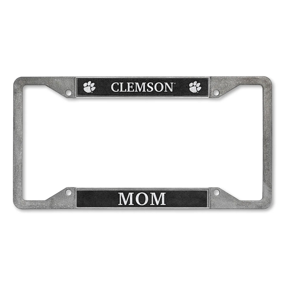 Clemson Mom Pewter License Plate Frame