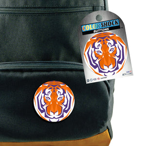 Clemson Mosaic Tiger Button