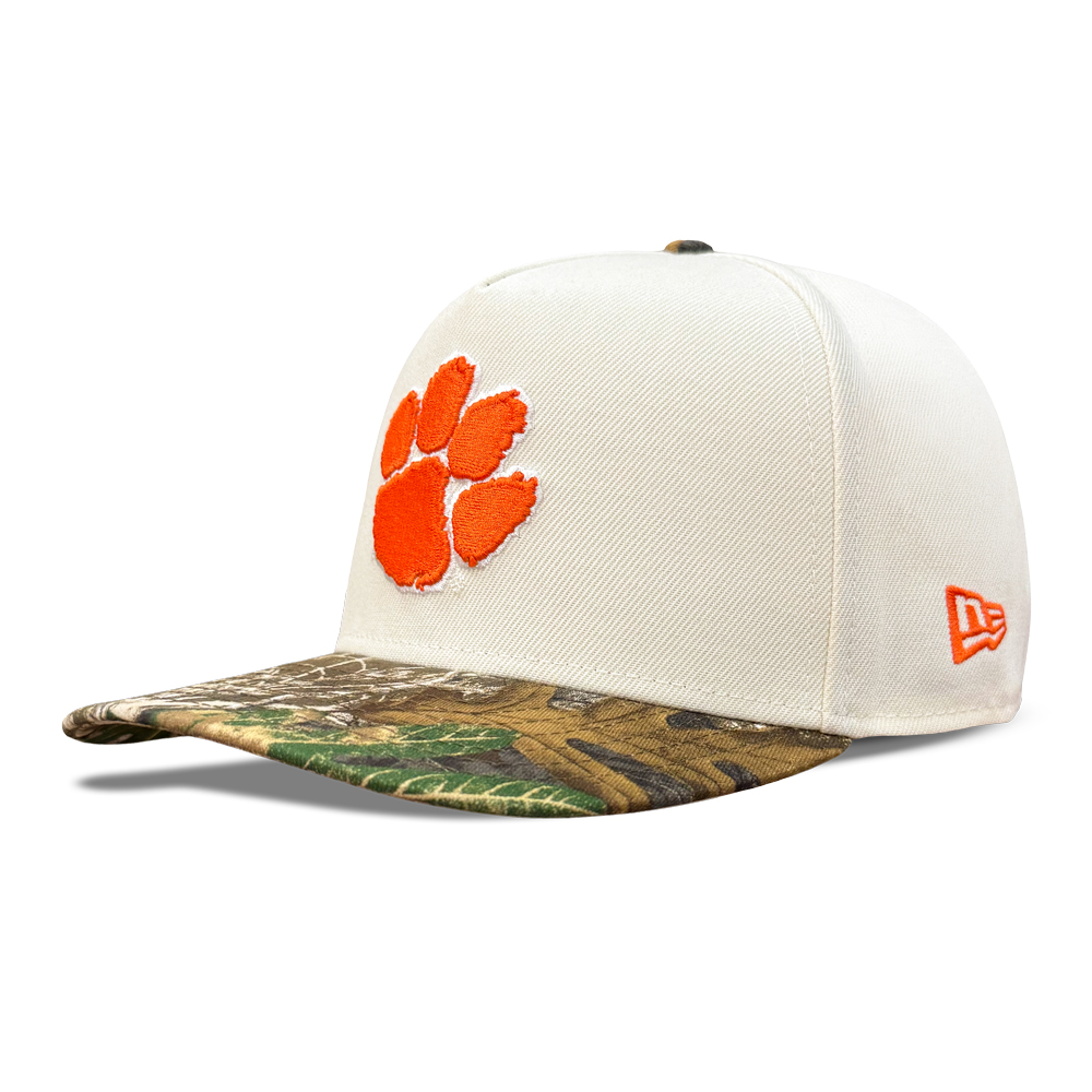 Clemson New Era 9FIFTY A-Frame Camo Bill Cap - CRM/CAMO