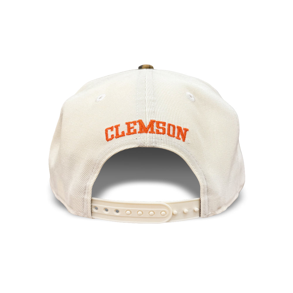 Clemson New Era 9FIFTY A-Frame Camo Bill Cap - CRM/CAMO