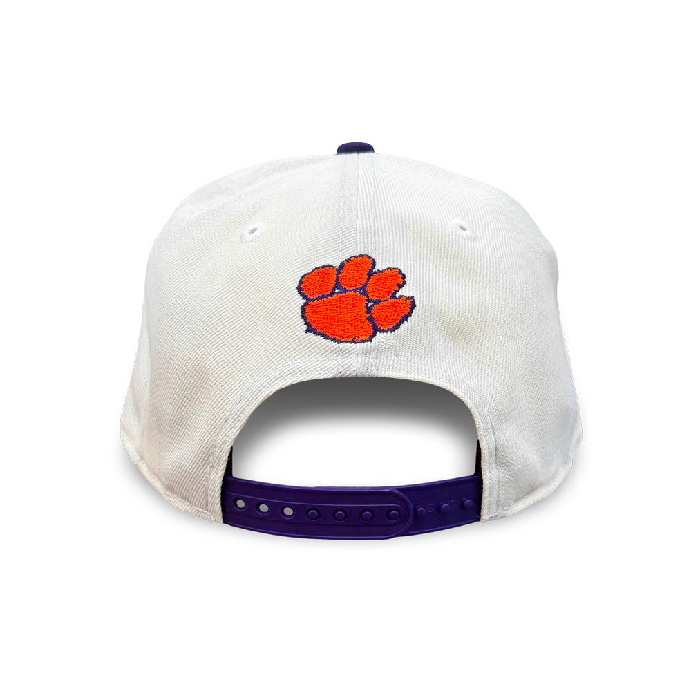Clemson New Era 9FIFTY A-Frame Purple Bill Cap - CRM/PUR
