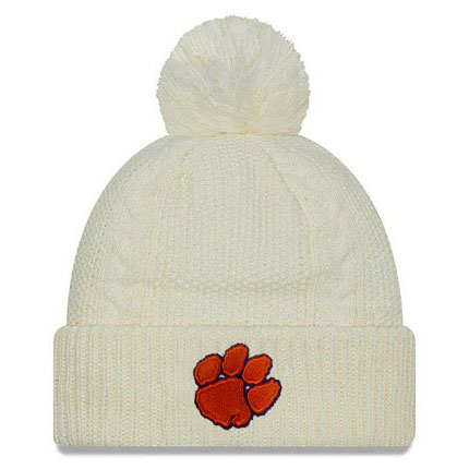 Clemson New Era Women's Cable Knit Beanie  - WHITE
