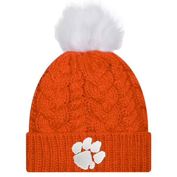 Clemson New Era Women's Pom Knit Beanie  - ORANGE