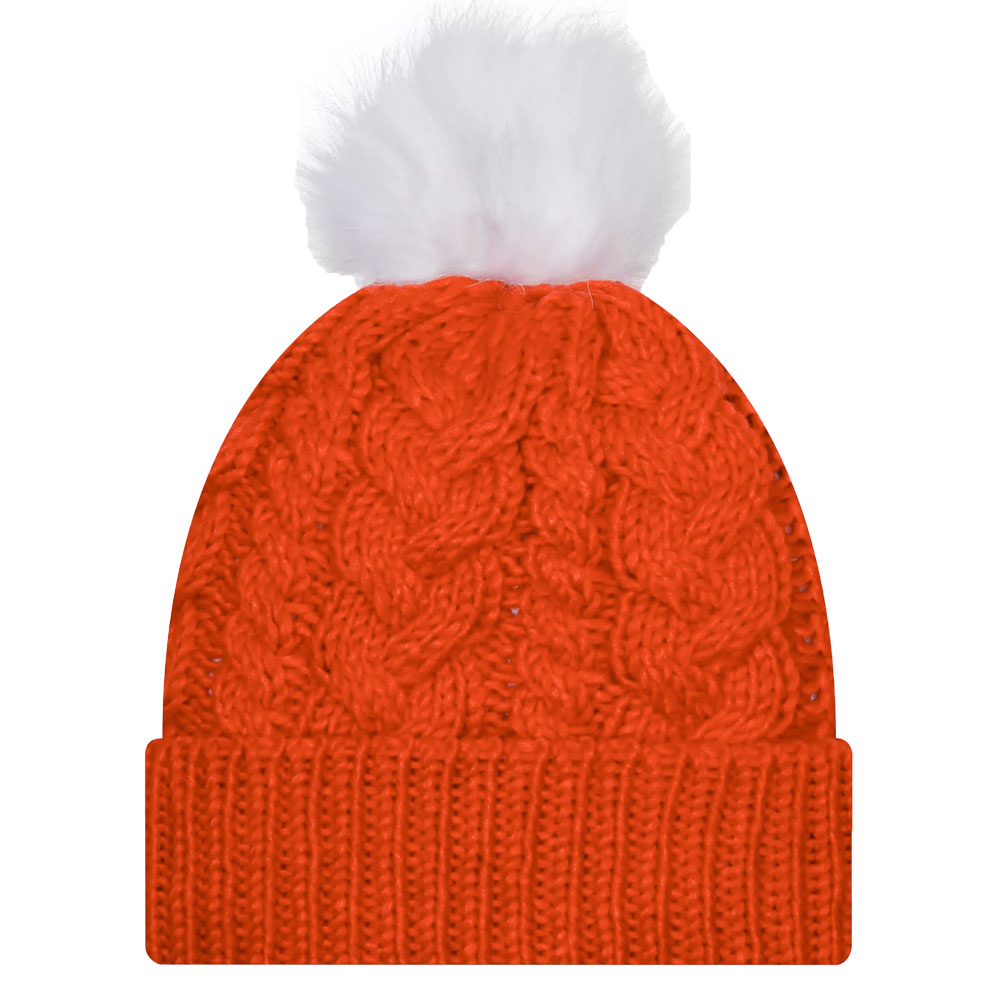 Clemson New Era Women's Pom Knit Beanie  - ORANGE