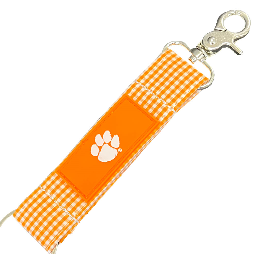 Clemson Newport Gingham Keystrap - ORANGE