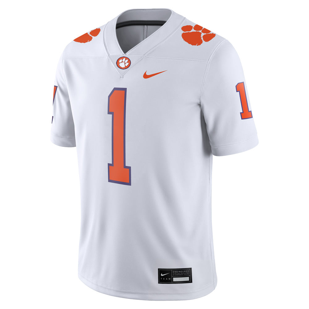 Clemson Nike #1 Away Football Jersey - WHITE