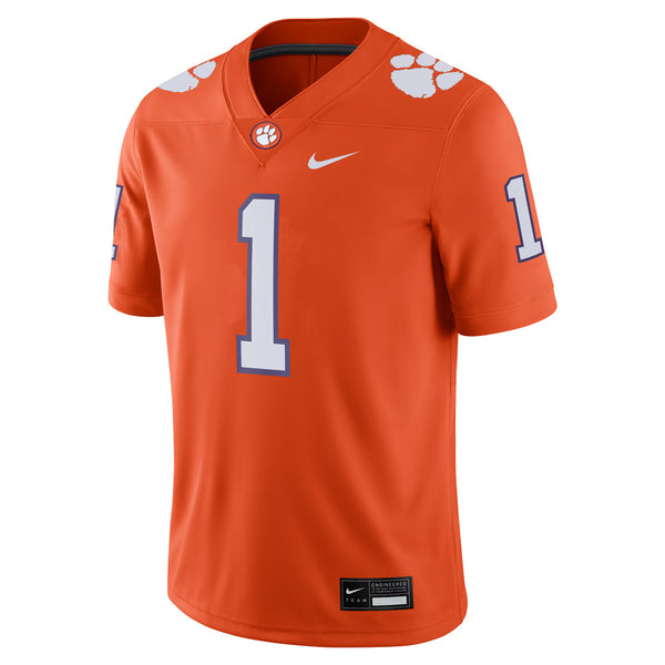 Men's Nike #1 Orange Clemson Tigers Game Jersey