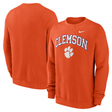 Clemson Nike Arch Over Paw Club Crewneck - ORANGE