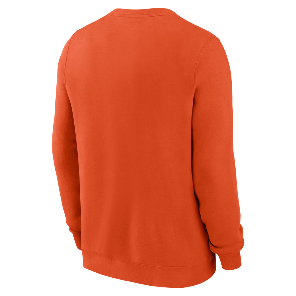 Clemson Nike Arch Over Paw Club Crewneck - ORANGE