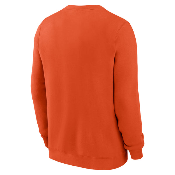 Clemson Nike Arch Over Paw Club Crewneck - ORANGE