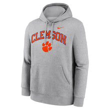 Clemson Nike Arch Over Paw Club Hoodie - MD GREY
