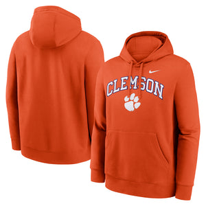 Clemson Nike Arch Over Paw Club Hoodie - ORANGE