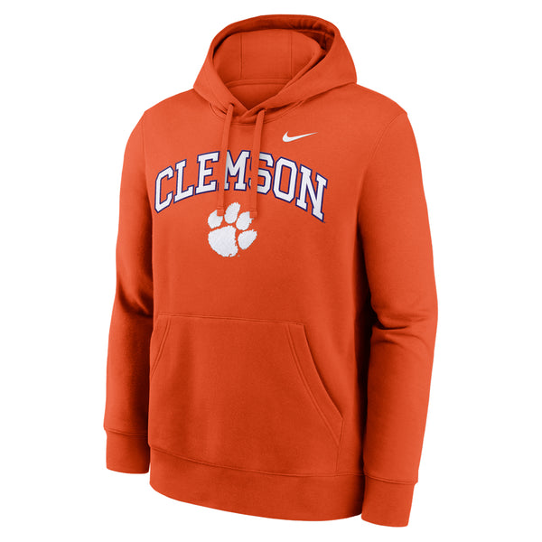 Clemson Nike Arch Over Paw Club Hoodie - ORANGE