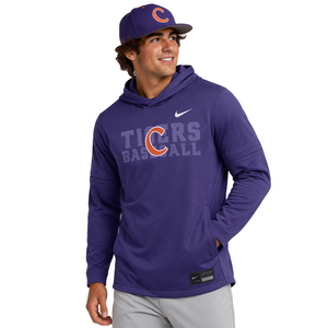 Clemson Nike Baseball Lightweight Hoodie Top - PURPLE