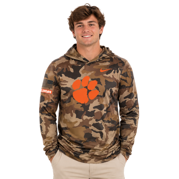 Clemson Nike Camo Hoodie Tee - CAMO