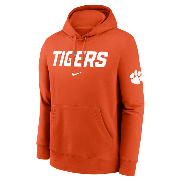Clemson Nike Club Fleece Two-Hit Tigers Hoodie - ORANGE
