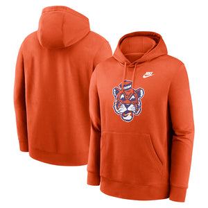 Clemson Nike Club Fleece Vault Tiger Face Hoodie - ORANGE