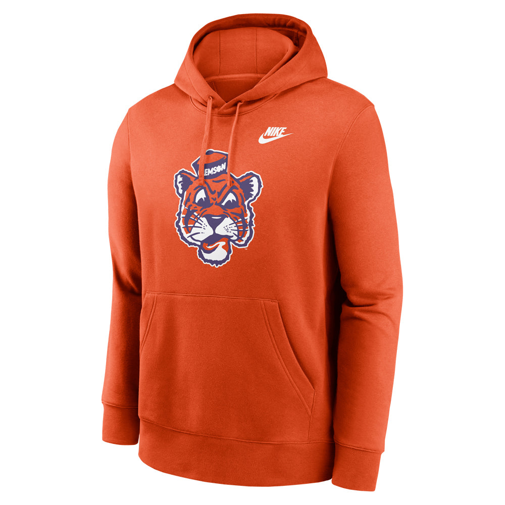 Clemson Nike Club Fleece Vault Tiger Face Hoodie