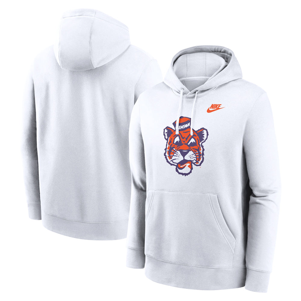 Clemson Nike Club Fleece Vault Tiger Face Hoodie