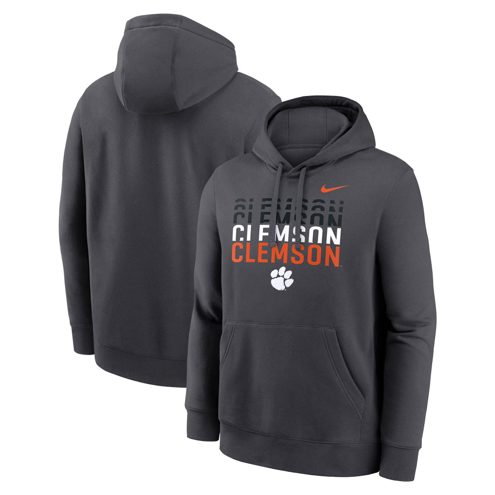 Clemson Nike Club Kinetic Hoodie - DK GREY