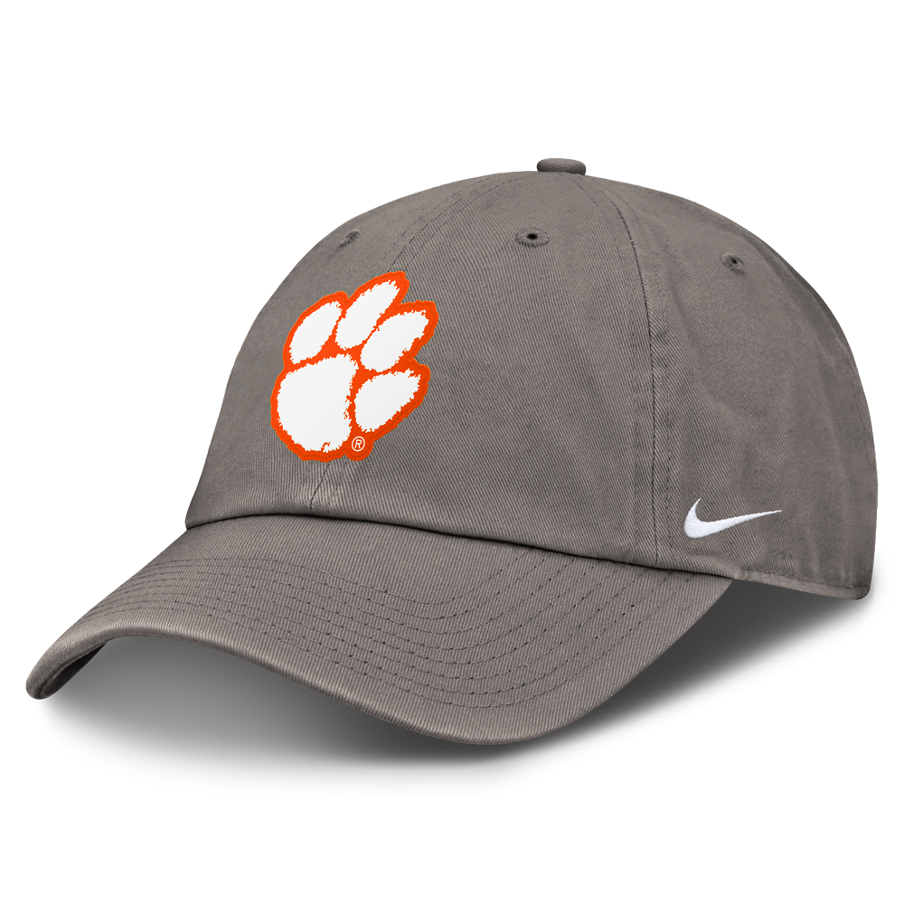 Clemson Nike Club Paw Cap - DK GREY