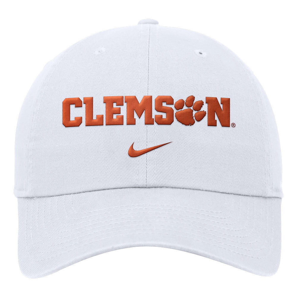 Clemson Nike Club Paw Hammer Cap - WHITE
