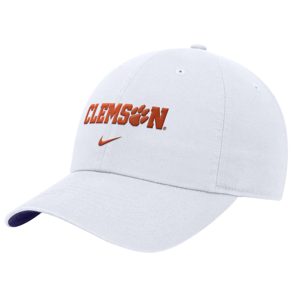 Clemson Nike Club Paw Hammer Cap - WHITE
