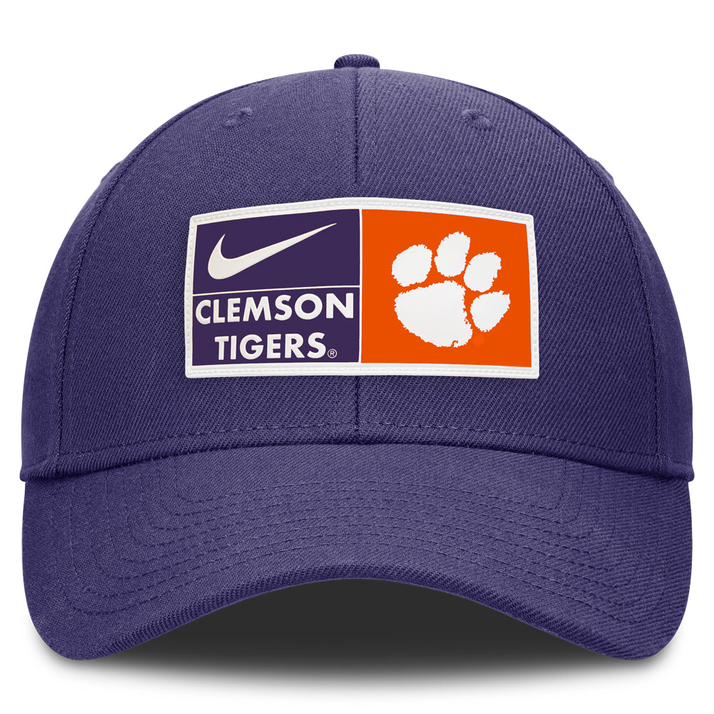 Clemson Nike Club Structured Patch Cap - PURPLE