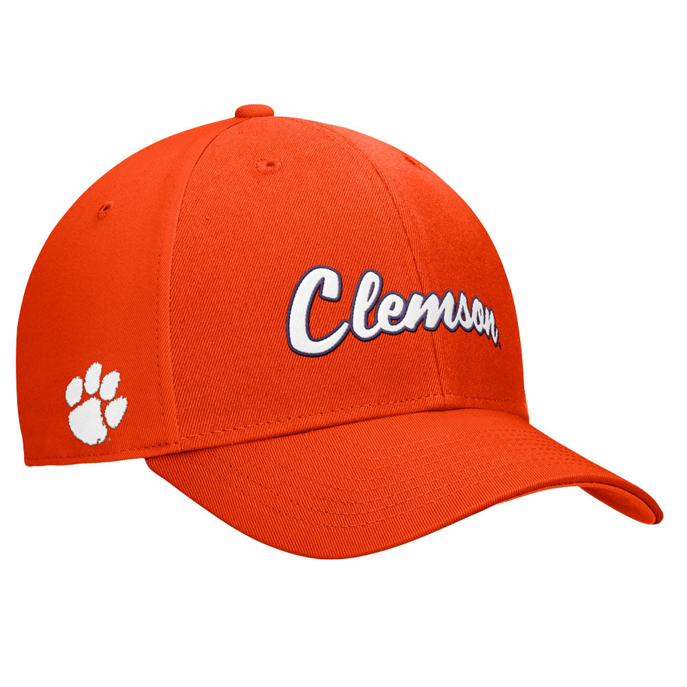 Clemson Nike Club Structured Script Cap - ORANGE