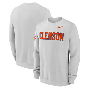 Clemson Nike Coaches Club Crew - LT GREY