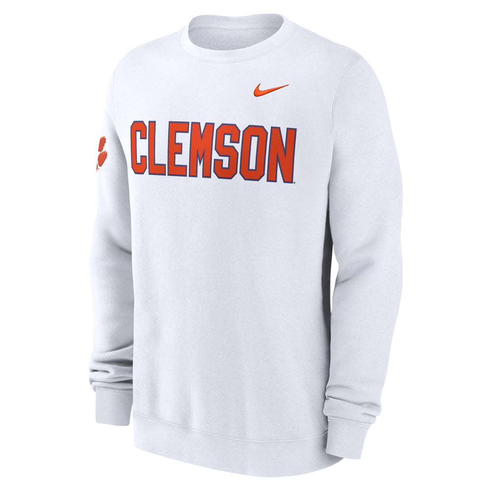 Clemson Nike Coaches Club Crew - WHITE