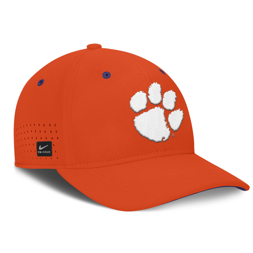 Clemson Nike Coaches SwooshFlex Paw Cap - ORANGE