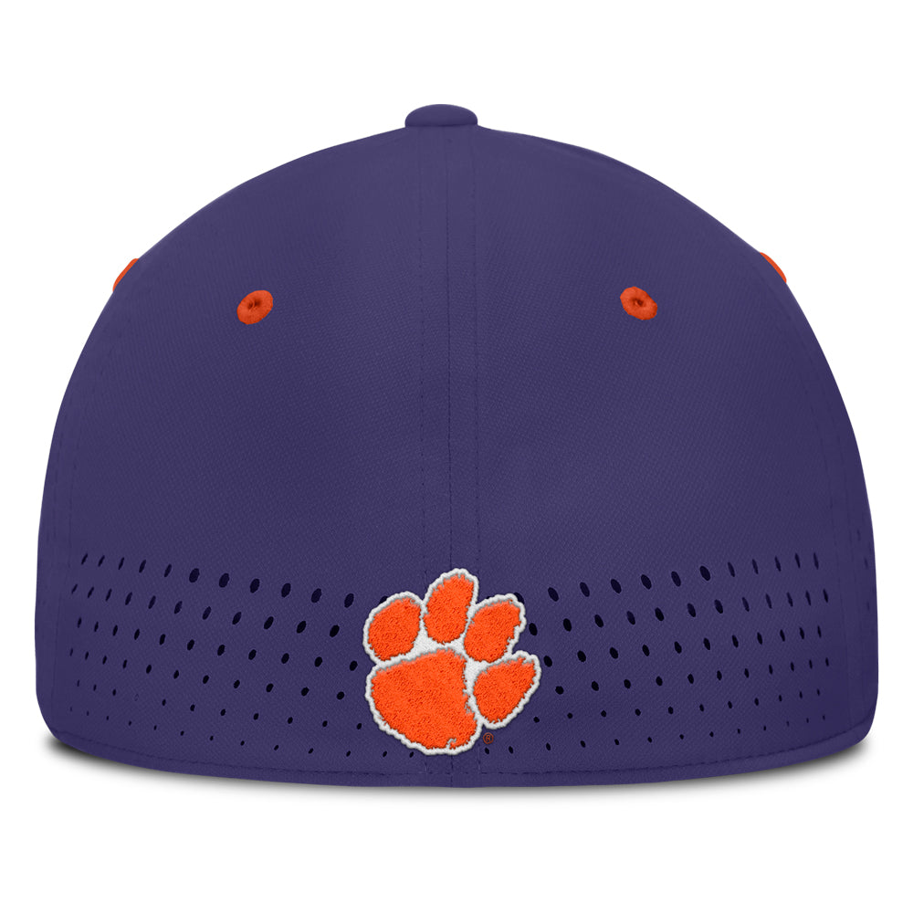 Clemson Nike Coaches SwooshFlex Paw Cap - PURPLE