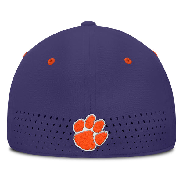 Clemson Nike Coaches SwooshFlex Paw Cap - PURPLE