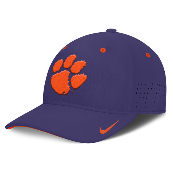 Clemson Nike Coaches SwooshFlex Paw Cap - PURPLE