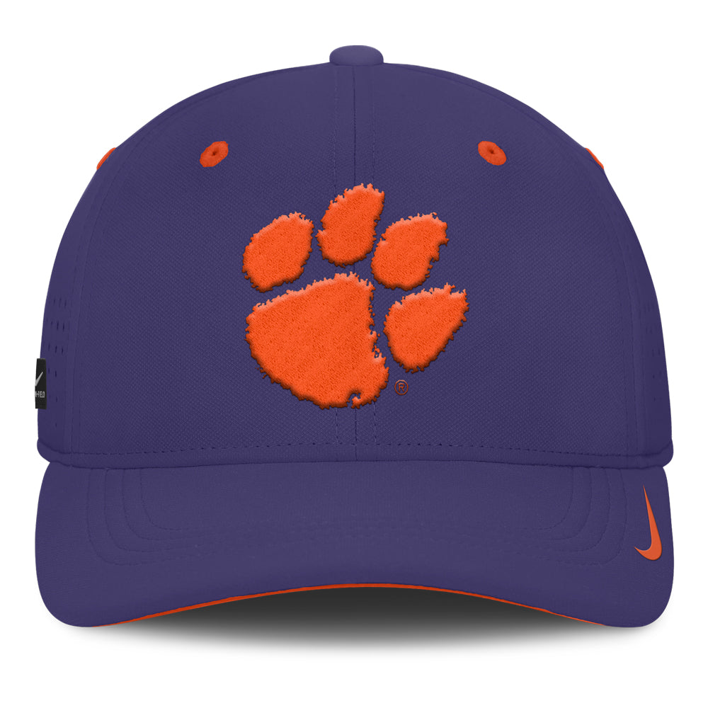 Clemson Nike Coaches SwooshFlex Paw Cap - PURPLE