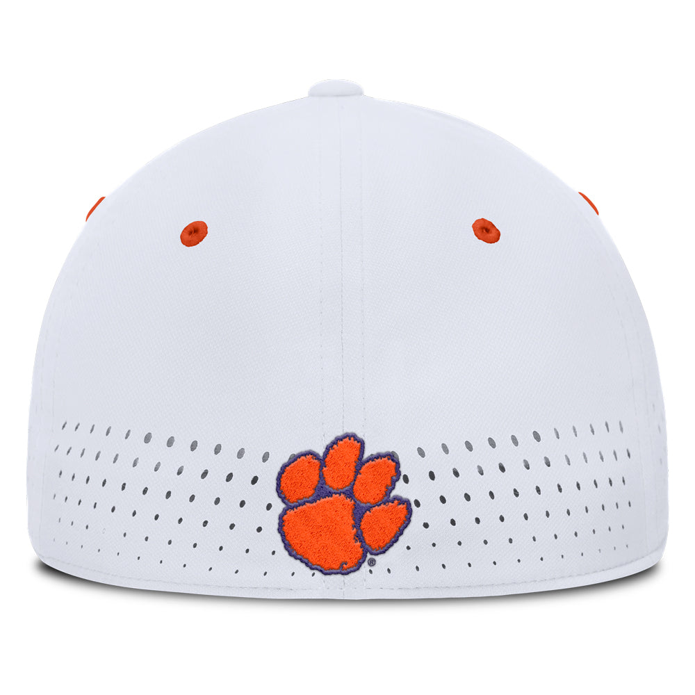 Clemson Nike Coaches SwooshFlex Paw Cap - WHITE