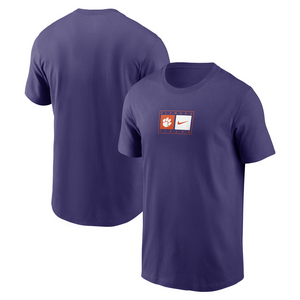 Clemson Nike Cotton Logo Swoosh Tee - PURPLE