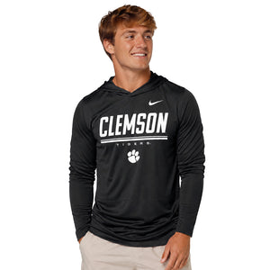 Clemson Nike Dri-FIT Lightweight Hoodie - BLACK