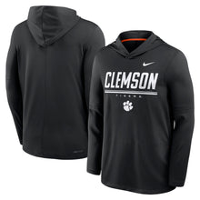 Clemson Nike 2026 Sideline Lightweight Dri-FIT Long Sleeve Hoodie Top - BLACK