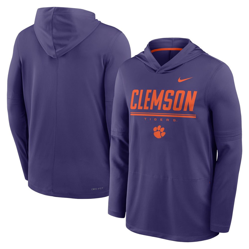 Clemson Nike Dri-FIT Lightweight Hoodie - PURPLE